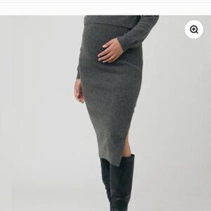 Ripe Maternity Dani Knit Skirt Charcoal Marle Small